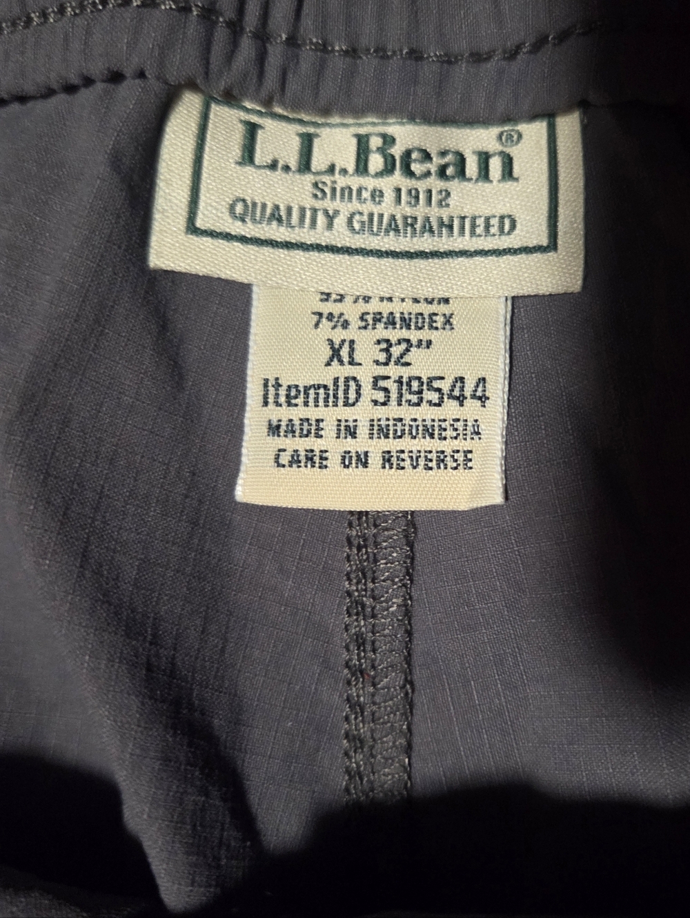 LL Bean Pathfinder Belted Ripstop Hiking Pants Men's Gray Cargo Size XL 32x29 - Picture 8 of 9